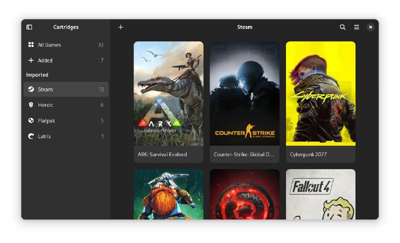 #软件 #开源 #游戏 #工具🎮 Cartridges - 一款简易的开源游戏启动器▎软件功能