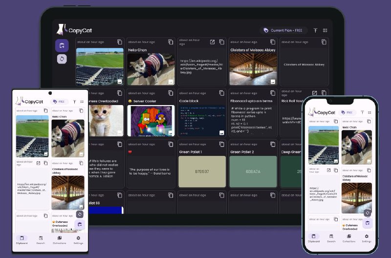 #软件 #工具 #开源🐱 CopyCat Clipboard - 跨平台剪切板管理工具▎软件功能