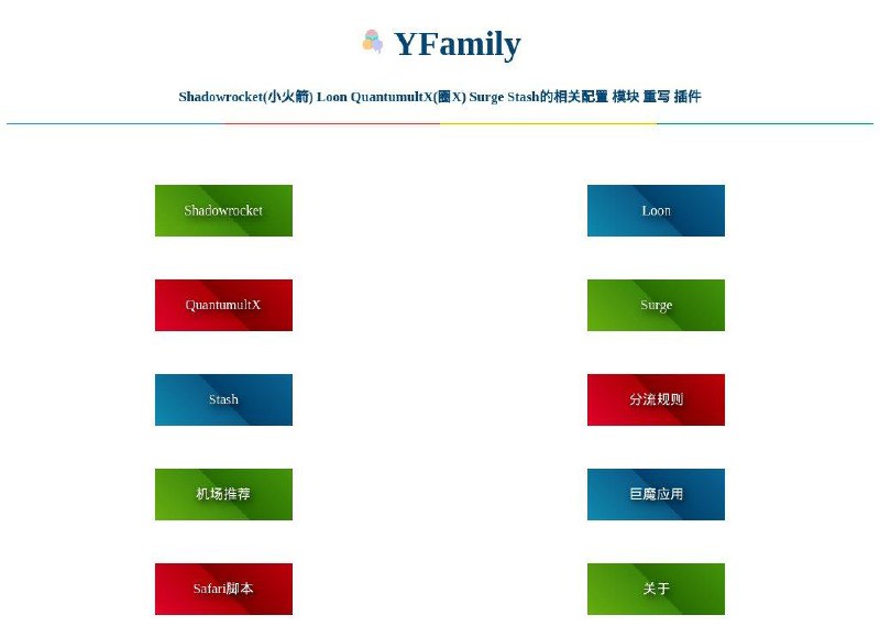 📂 #网站 #翻墙 #脚本 #教程 #iOS🪁 YFamily▎网站功能