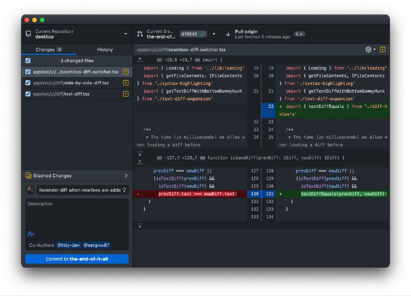 #软件 #开源 #第三方🐙 GitHub Desktop - 开源 GitHub 第三方中文客户端▎软件功能