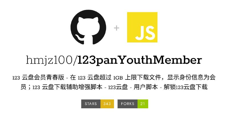 #脚本 #网盘 #开源☁️ 123 云盘会员青春版 - 123 云盘下载辅助增强脚本▎脚本平台