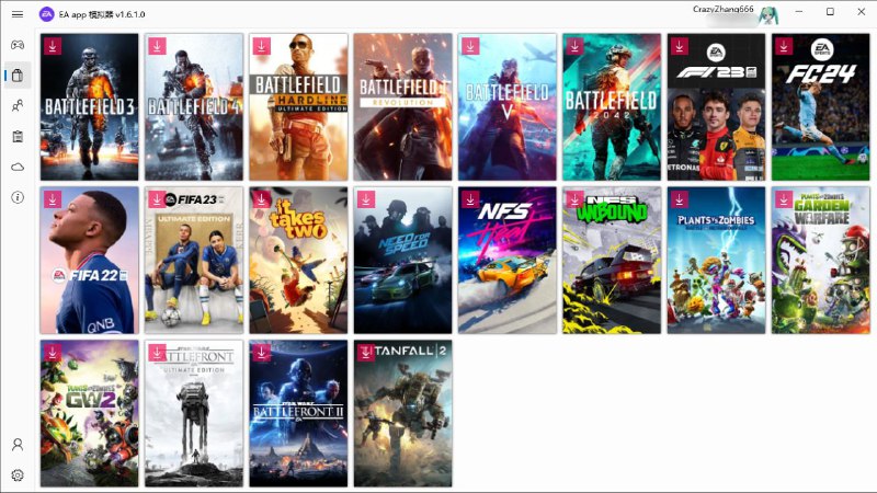 #软件 #工具 #游戏 #开源 #第三方🎮 EAappEmulater - 简易的 EA Desktop/Origin 替代品▎软件功能