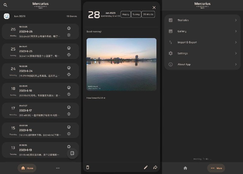 #软件 #笔记 #开源📚 Mercurius - 一款基于 Flutter 开发的开源日记软件▎软件功能