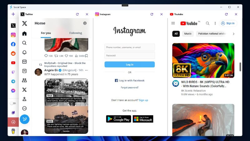 #软件 #工具 #开源♾ Social Space - 一款可以将应用并排和多开的工具▎软件功能