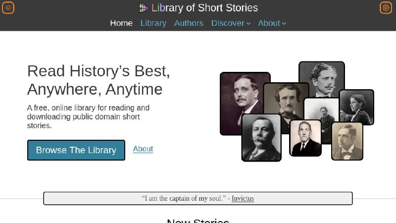 #网站 #小说📚 Library of Short Stories - 免费在线短篇小说图书馆▎网站功能