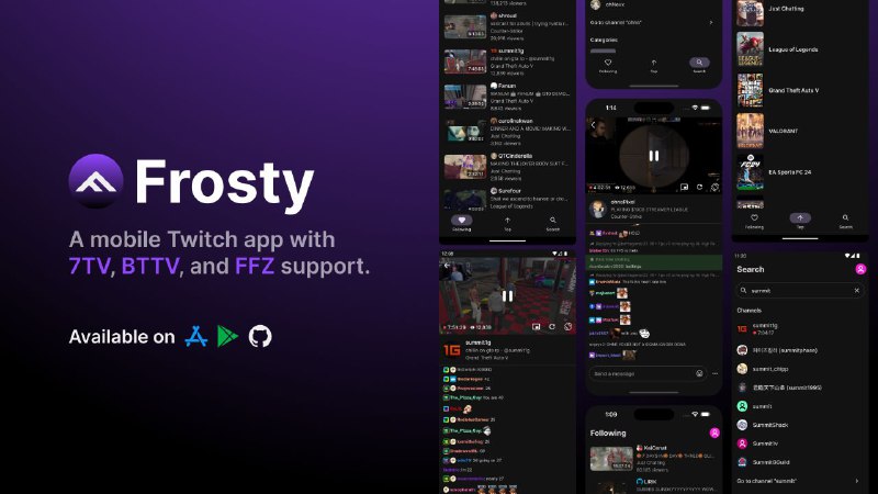 #软件 #直播 #第三方 #开源👾 Frosty - 功能丰富的 Twitch 第三方客户端▎软件功能