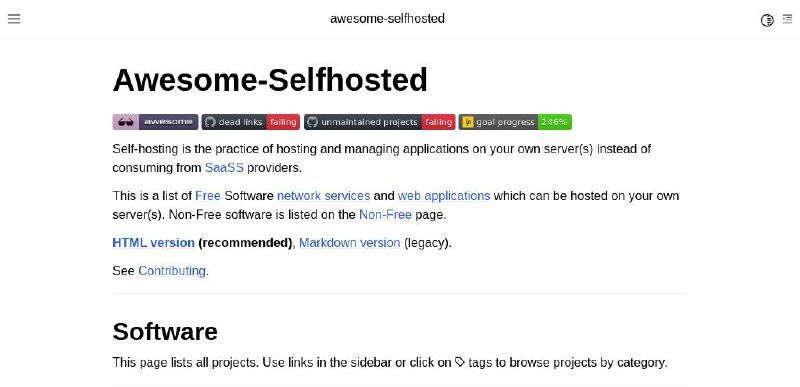 #网站 #开源 #列表🖥 Awesome Selfhosted - 自托管项目列表▎网站功能