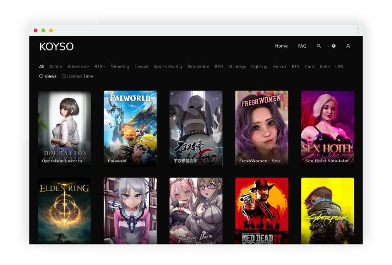 #网站 #游戏🕹️ KOYSO - 免费无套路 PC 单机游戏下载站▎网站功能