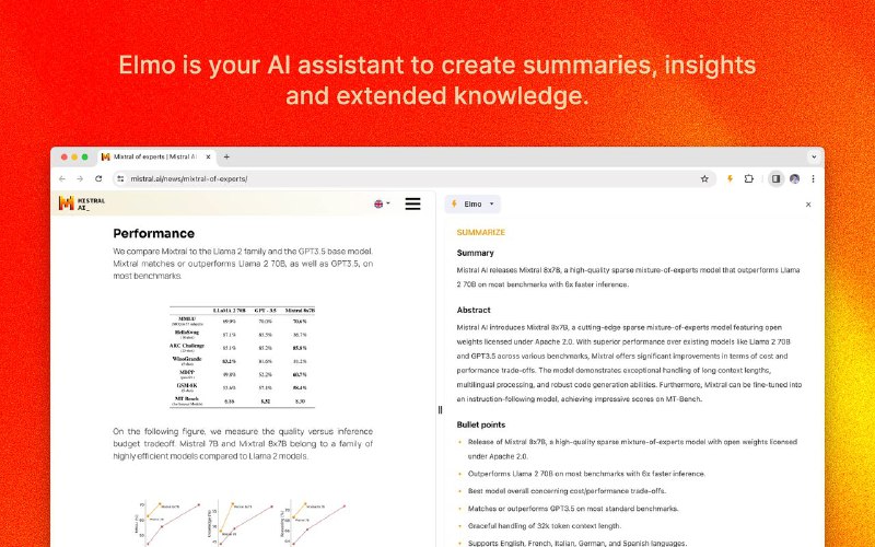 #插件 #工具 #辅助 #AI⚡️ Elmo - 一个用于创建摘要、见解和扩展知识的 AI 助手⚙ 插件功能