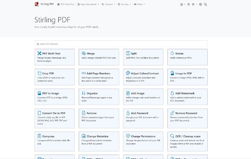 #GitHub #PDF #工具📑 Stirling PDF - 一个强大的自托管多功能 PDF 工具▎项目功能