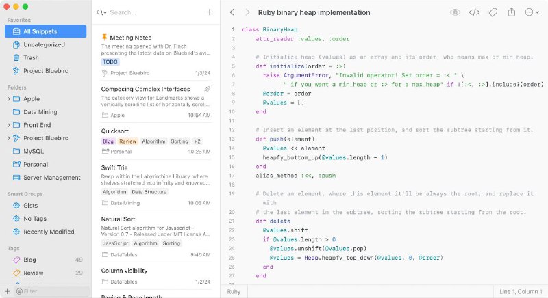 #软件 #工具📨 SnippetsLab - 简单易用代码片段管理工具▎软件功能