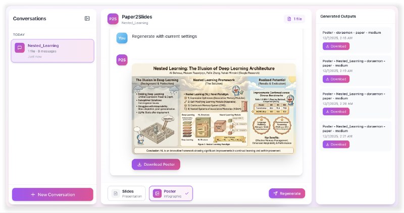 ⭐️ #GITHUB #AI #工具📑 Paper2Slides - 一键将论文转换为演示文稿▎项目介绍